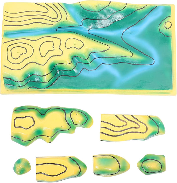 Kisangel Geography Teaching Aids: Plastic Topographic Map for Geography Education - Contours