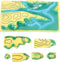 Kisangel Geography Teaching Aids: Plastic Topographic Map for Geography Education - Contours
