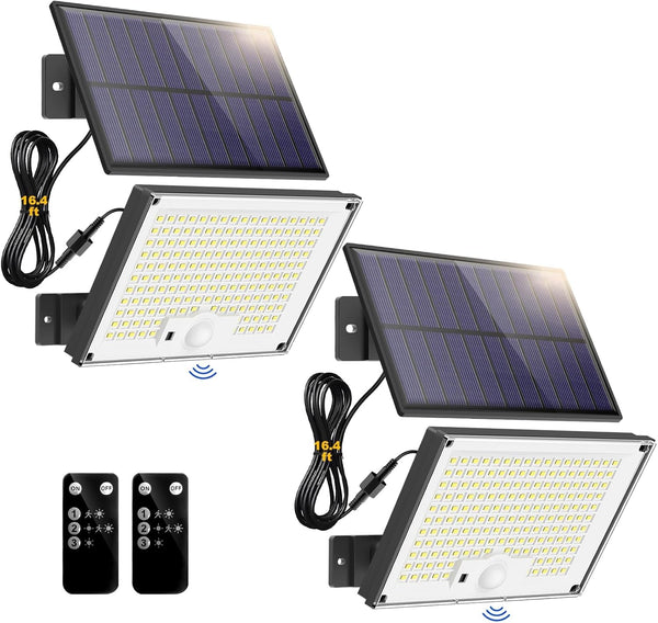 Gusicil Solar Lights for Outside, 172LED 3Modes Split Motion Sensor Outdoor Lights