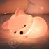 Fox Lamp for Girls, Pink Silicone Squishy Fox Shaped, 20 Mins Auto-Off