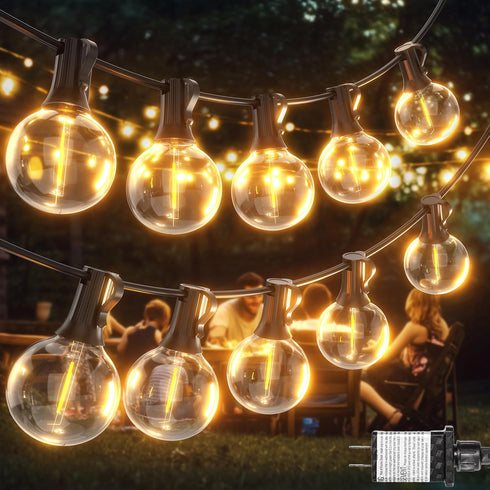 Outdoor String Lights 40ft LED Hanging Globe Patio Lights with G40 Shatterproof