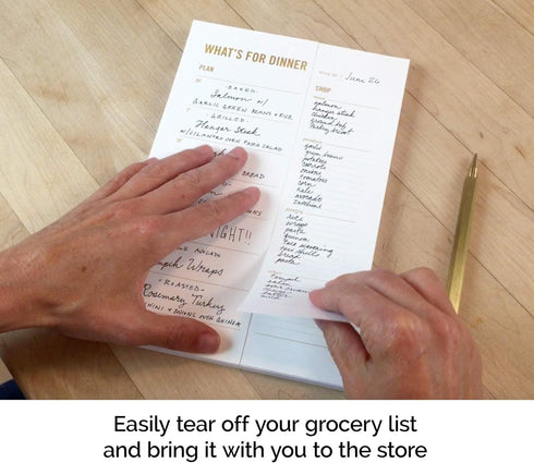Meal Planning Notepad - Weekly Dinner Planner and Grocery List Magnet Pad, 6x9”, 50 Sheets