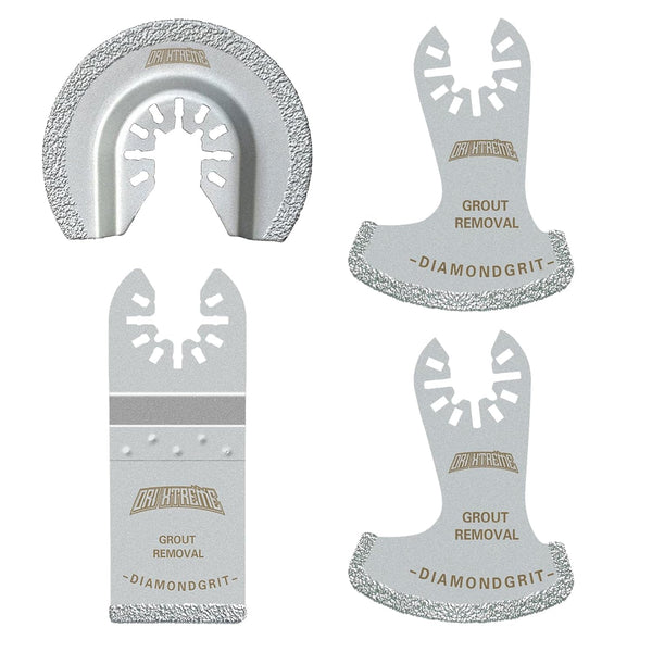 Diamond Oscillating Tool Blade Set, Multi Tool Mortar Cutting Saw Blades for Grout Removal, 4-Pack