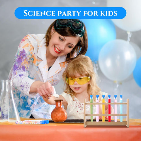 Hoteam 100 Pcs Clear Test Tubes with Lids, Plastic Vials for Scientific Experiments, Party Supplies, Candy Storage