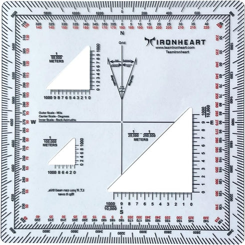 Ironheart Military Protractor Accurately Cut for Land Navigation
