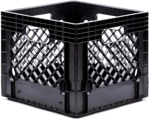 Juggernaut Storage 16 Quart Stackable Black Crate with Handles – Heavy-Duty Plastic, 2 Pack for Home, Office, Garage