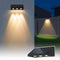 Solar Wall Lights Outdoor, 3 LED Lenses Fence Lights Solar Powered Outdoor