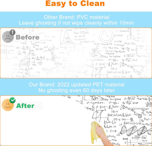 Nortix White Board Wallpaper, 3 ft x 4 ft Super Sticky Whiteboard Contact Paper for Wall, Table, Doors