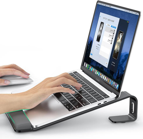 LOXP Laptop Stand for Desk, Metal Laptop Stand with Wrist Support, Ergonomic Detachable
