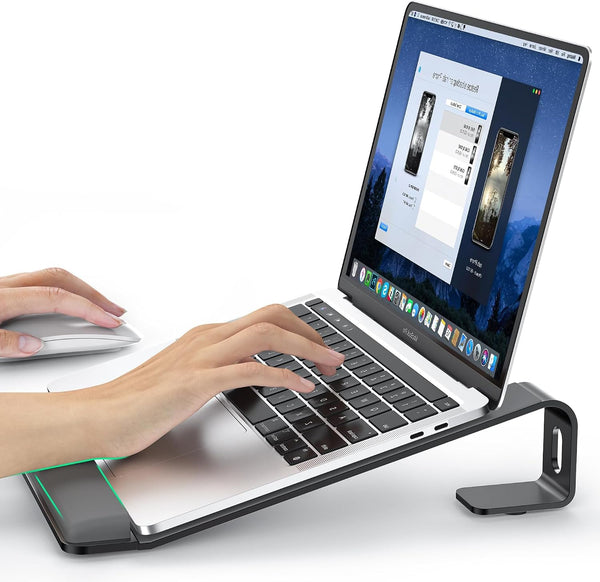 LOXP Laptop Stand for Desk, Metal Laptop Stand with Wrist Support, Ergonomic Detachable