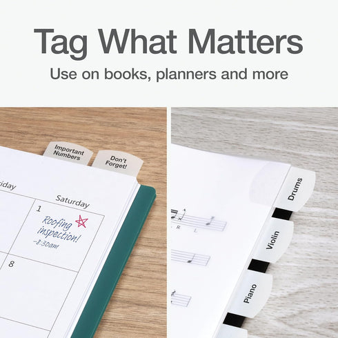 Redi-Tag Laser Index Tabs, Customizable Divider Labels, Permanent Adhesive, 1-1/8" x 1-1/4", White, 375 Tabs (B39017)