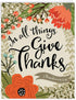 The Best Card Company Flower Thank You Greeting Card (8.5 x 11 Inch, Beautiful Floral Gratitude Notecard)