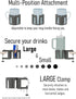 Original Large Desk Cup Holder Clamp - Anti-Spill Cup Holder Mount for Table, Office & Gaming Setup, Multi-Directional