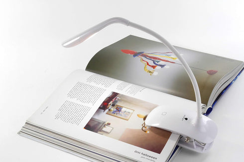 Clip-On LED Reading Light Rechargeable & Flexible Neck Book Lamp with Adjustable Brightness Perfect for Bedtime Reading