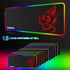 RGB Gaming Mouse Pad, Anime Dragon Mousepad Mat with 15 Lighting Modes, 31.5 X 12 Inch (Red)