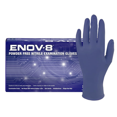 Adenna GL-NCF225BFM ENOV-8 3.5 mil Powder-Free Nitrile Exam Gloves, Medical Grade, Blue Sunset, Medium, Box of 200