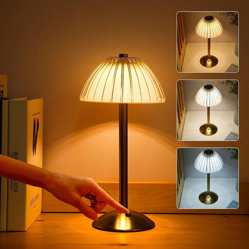 BWHSHK TD010 Gold Portable Desk Lamp for Bedroom,USB Rechargeable Table Lamp/Night Lamp