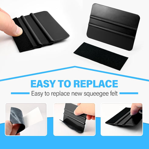 Gomake Wallpaper Smoothing Tool Kit, Wallpaper Brush with Felt Squeegee and Craft Precision Knife for Peel and Stick