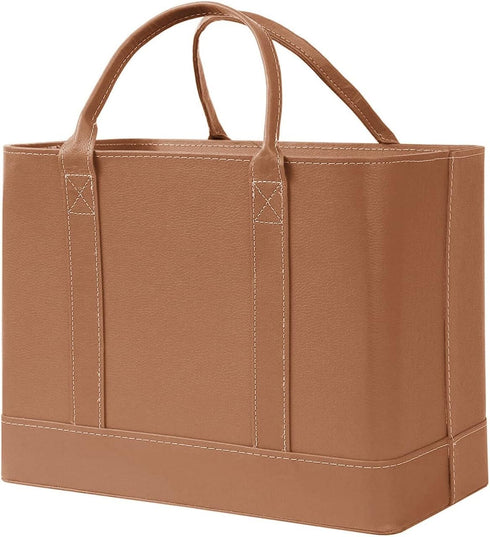 HOME DISTRICT Chic File Organizer Tote, Portable Document Organizer Bag with Handle