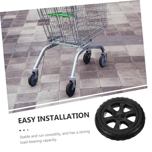 2pcs Shopping Cart Replacement Wheels Collapsible Utility Trolley for Folding Carts