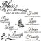 Zonon 3 Sheets Vinyl Wall Quote Stickers, Inspirational Love Faith Hope Family Motivational Wall Decals for Home School