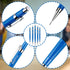 Outus 8 Pieces Mechanical Pencils, Metal Retractable, 0.7 mm for Writing, Drawing, Sketching (Blue)