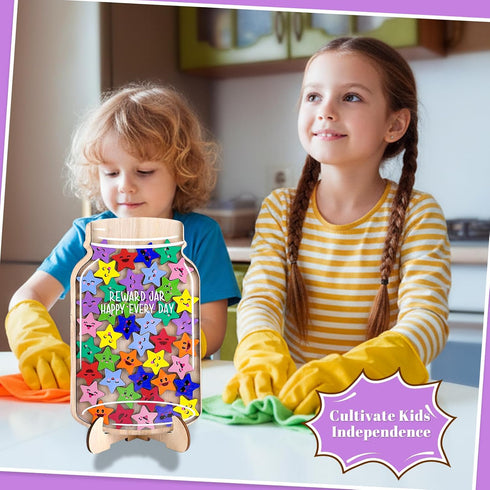 Fyguard 45Pcs 9.8" Magnetic Reward Jar for Kids, Large Star Jars Reward System, Magnetic Rewards for Kids Home Personal