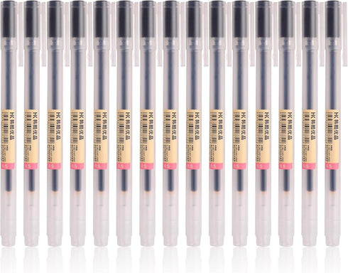 Black Gel Pens, 15Pcs 0.5mm Extra Fine Point, Quick Dry Ballpoint Pens for Japanese Office School Stationery Supply