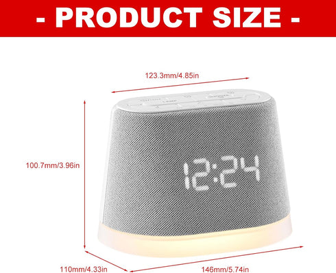 Luyismer Dimmable Multifunctional Bedside Companion Featuring Adjustable Brightness Volumes and White Noise Suitable