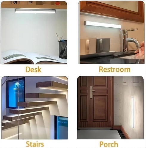 Generic Closet (7.87in,White-1pcs) Under Cabinet Lighting, Punch-Free Smart Sensor Rechargeable LED Lights, Motion