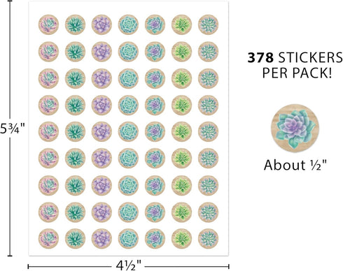 Teacher Created Resources Rustic Bloom Succulents Mini Stickers, Pack of 378