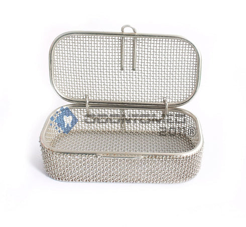 OdontoMed2011 Instrument Tray and Mesh Perforated Baskets Sterilization Tray 4.75" X 2.25" X 1" with Lid