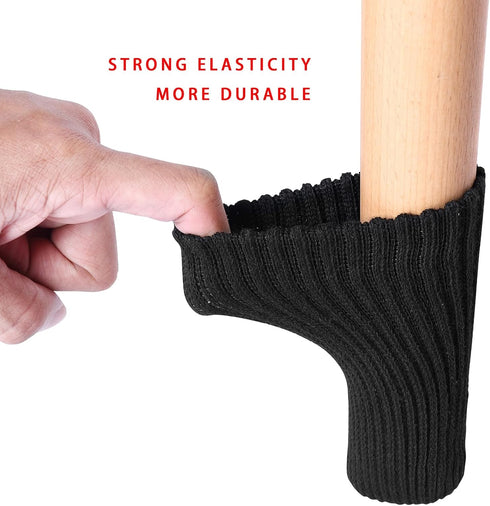 48 Set, PCs Furniture Leg Socks - High Elastic Knitted Chair Leg Floor Protectors, Black Thickening Chair Leg Covers