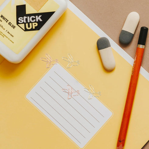 NUOBESTY Decorative File Folders, 20pcs Cute Paper Clips Metal Bee Shape Journaling Paper Clamp Binder Clips for Office
