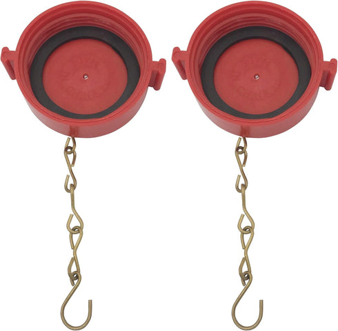 Happy Tree (2 Pack) 2-1/2" NST/NH Plastic Fire Hose Connection Standpipe Cap Fitting, Red Anti Theft