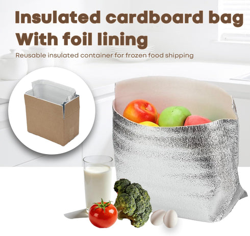 Generic 10 Pack Frozen Commercial Insulated Shipping Box - Cold Shipping Boxes With Foil Liner Bags, Professional