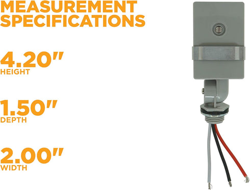Southwire Woods Outdoor Hardwired Stem & Swivel Light Control - Adjustable Swivel Mount Light - Automatic Outdoor