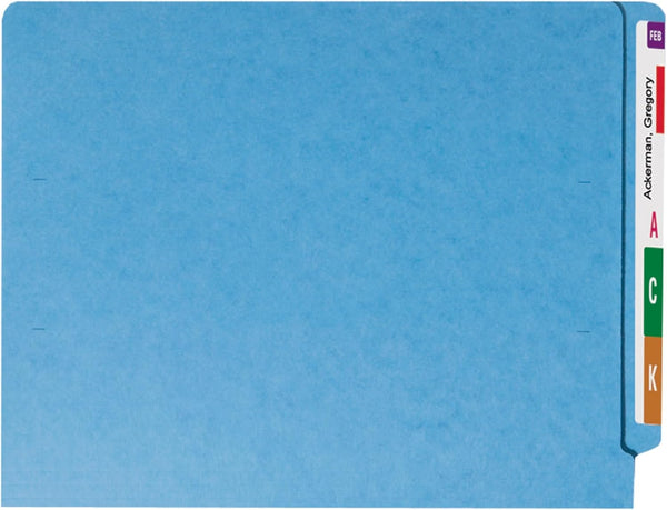 Smead End Tab File Folder, Shelf-Master Reinforced Straight-Cut Tab, Blue, Letter Size, 100 per Box