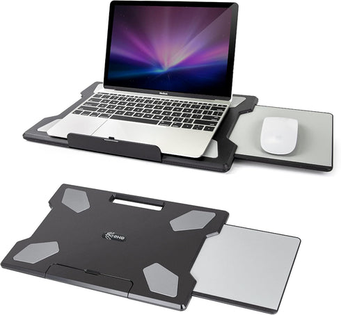 EHO Portable Laptop Pad for Your Lap, Lightweight with Foldable Stopper and Retractable Mouse Pad Tray
