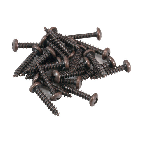 Rok Hardware 100 Pack #4 x 5/8" Deep Coarse Thread Phillips Pan Head Wood Screws, Bronze Plated MDF