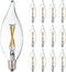 12 Pack E12 Candelabra LED Bulb 20 Watt Equivalent, 2W Clear 2700K