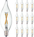 12 Pack E12 Candelabra LED Bulb 20 Watt Equivalent, 2W Clear 2700K