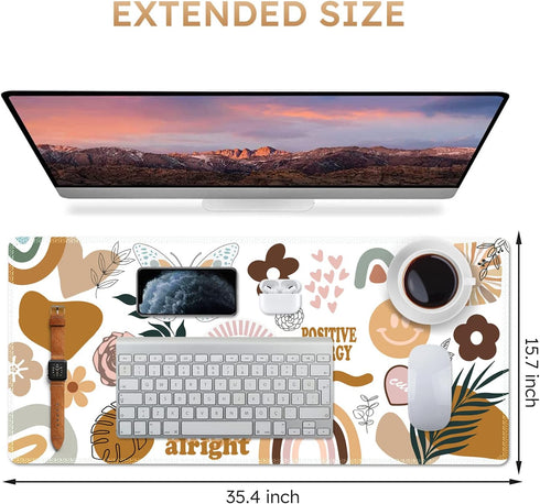 iCasso Desk Mat, Large Gaming Mouse Pad, XXL Desk Pad Stable Rubber Base Mousepad with Stitched Edges, Computer Keyboard Mat for Work, Game, Office, Home -Sticker by iCasso