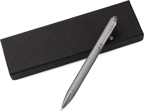 SMOOTHERPRO Premium Bolt Action Pen - Compatible with Pentel Refill, Durable Stainless Steel Clip, Black Color