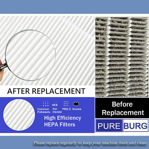 LM2 ON-D81 LM1 Kit,4 8 PUREBURG Replacement Filter Compatible with Oneisall & Afloia Homeika Pet Grooming HEPA + Sponge