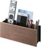 Yamazaki Home Caddy Desk Organizer, TV Remote Control and Pen Holder, Small Steel + Wood, Walnut