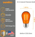 Sunlite 40975 LED S14 String Light Bulb, 2 Watts (25W Equivalent), Medium E26 Base, Party Decoration, Holiday Lighting, Transparent, Dimmable, UL Listed, Orange, 6 Count by Sunlite