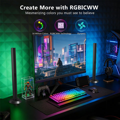 DAYBETTER Gaming Light Bars,RGBICW TV Light Bars,Smart LED Light Bars with Music and Scene Modes,Multiple Placement