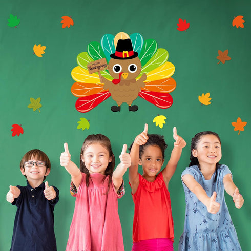 Thanksgiving Turkey Bulletin Board Decoration Set, Fall Classroom Decor School Supplies