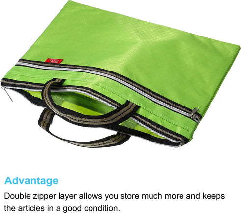 PATIKIL Waterproof Zipper File Bag, Documents Storage Zip Pouch for Office Travel, Green